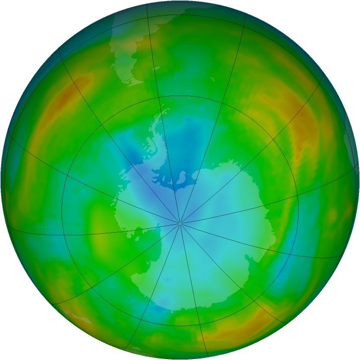 Antarctic ozone map for 31 July 1981
